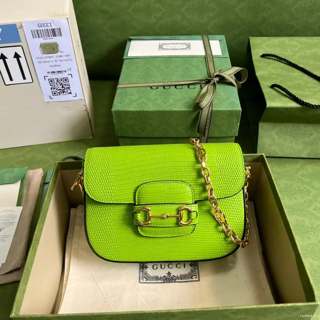 First bag ru lizard Gucci Horsebit bag 1955 mini 0623